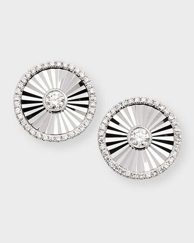 18K White Gold Bella Melee Diamond Stud Earrings